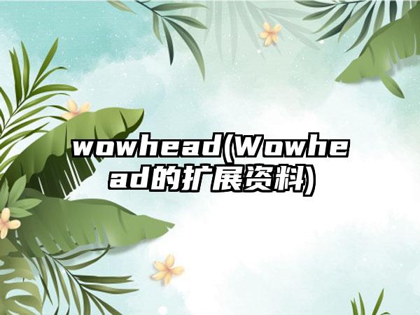 wowhead(Wowhead的扩展资料)