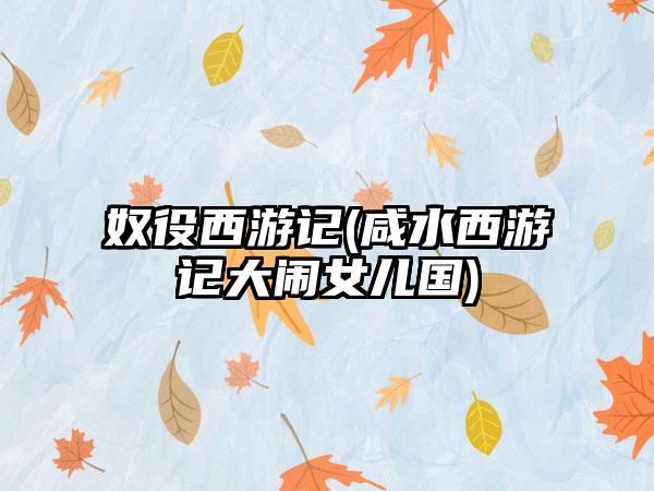 奴役西游记(咸水西游记大闹女儿国)