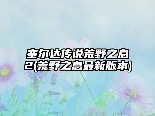 塞尔达传说荒野之息2(荒野之息最新版本)