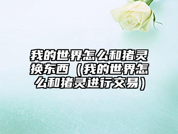 我的世界怎么和猪灵换东西（我的世界怎么和猪灵进行交易）