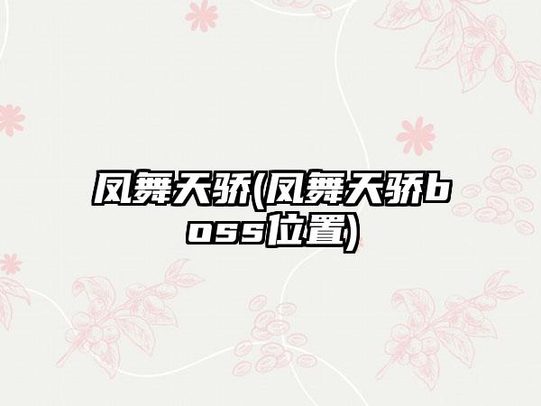 凤舞天骄(凤舞天骄boss位置)
