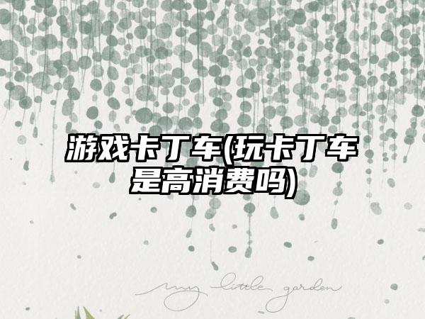 游戏卡丁车(玩卡丁车是高消费吗)
