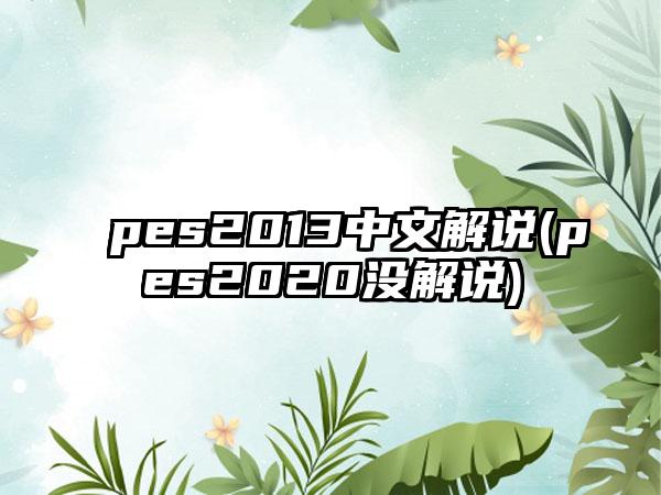 pes2013中文解说(pes2020没解说)