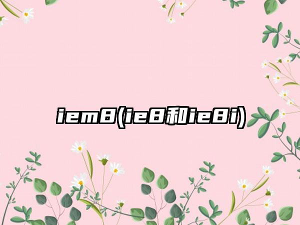 iem8(ie8和ie8i)