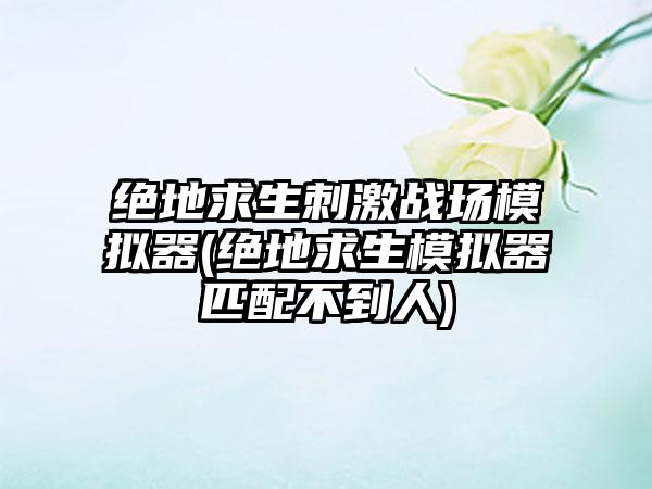 绝地求生刺激战场模拟器(绝地求生模拟器匹配不到人)