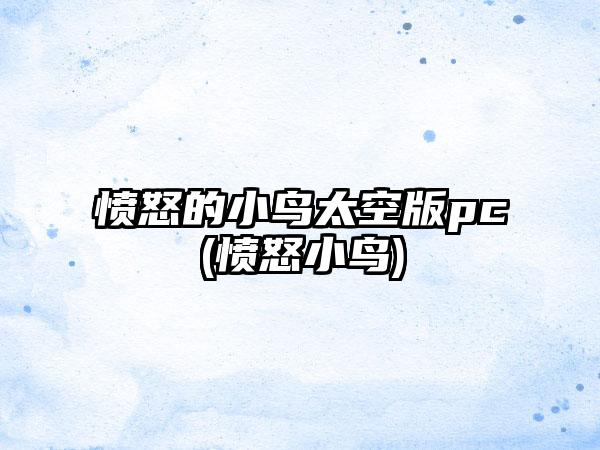 愤怒的小鸟太空版pc(愤怒小鸟)