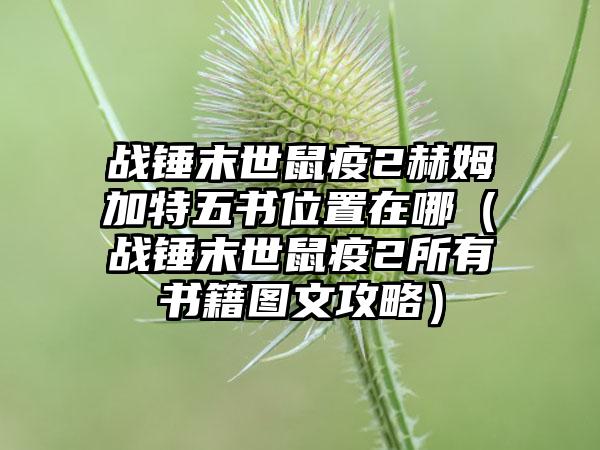 战锤末世鼠疫2赫姆加特五书位置在哪（战锤末世鼠疫2所有书籍图文攻略）