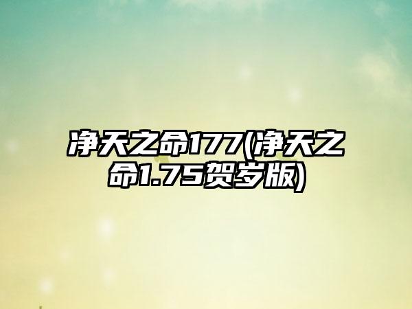 净天之命177(净天之命1.75贺岁版)