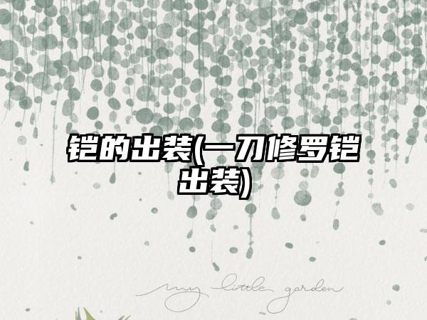 铠的出装(一刀修罗铠出装)