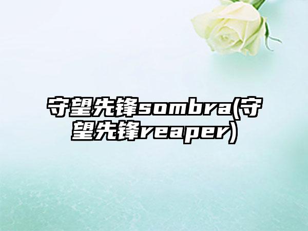 守望先锋sombra(守望先锋reaper)