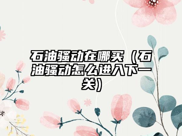 石油骚动在哪买（石油骚动怎么进入下一关）