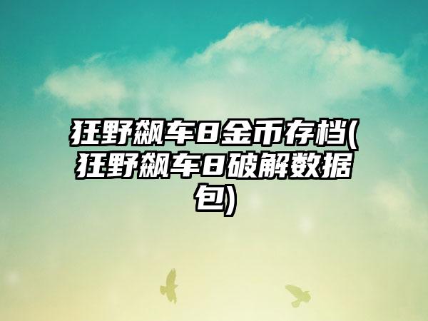 狂野飙车8金币存档(狂野飙车8破解数据包)
