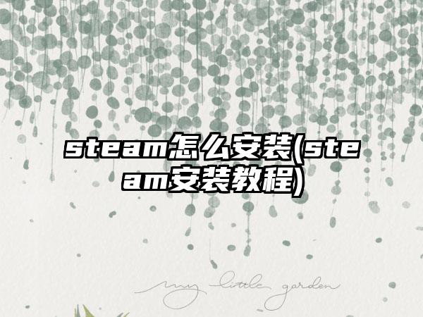 steam怎么安装(steam安装教程)