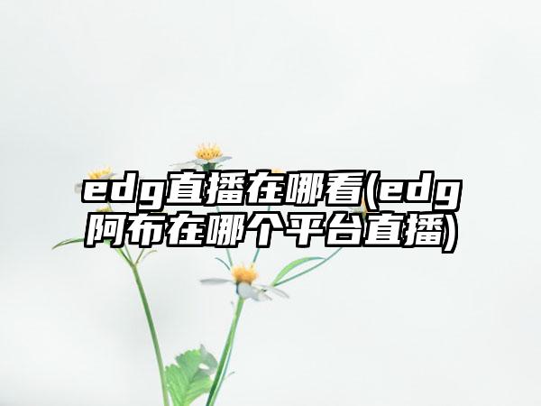 edg直播在哪看(edg阿布在哪个平台直播)