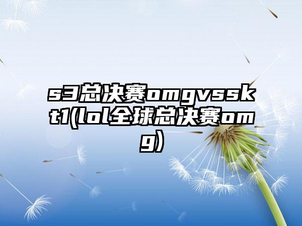 s3总决赛omgvsskt1(lol全球总决赛omg)