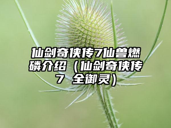 仙剑奇侠传7仙兽燃磷介绍（仙剑奇侠传7 全御灵）