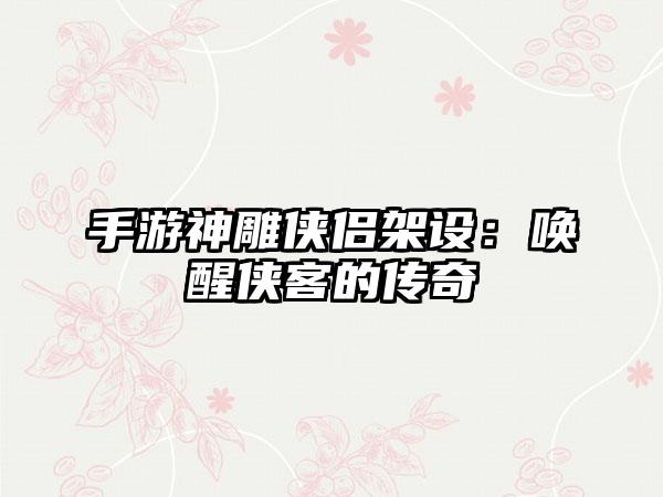 手游神雕侠侣架设：唤醒侠客的传奇