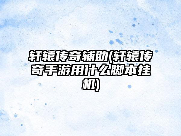 轩辕传奇辅助(轩辕传奇手游用什么脚本挂机)