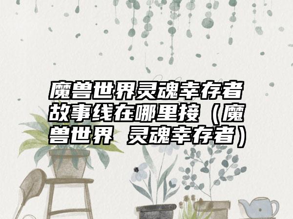 魔兽世界灵魂幸存者故事线在哪里接（魔兽世界 灵魂幸存者）