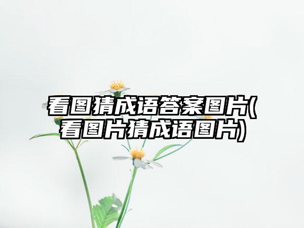 看图猜成语答案图片(看图片猜成语图片)