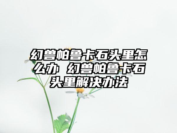 幻兽帕鲁卡石头里怎么办 幻兽帕鲁卡石头里解决办法