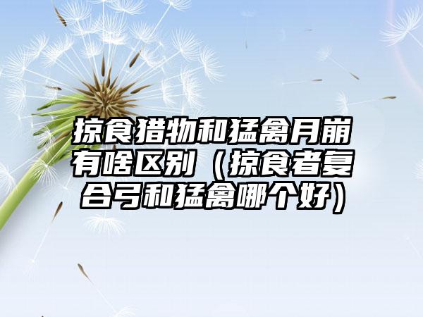 掠食猎物和猛禽月崩有啥区别（掠食者复合弓和猛禽哪个好）