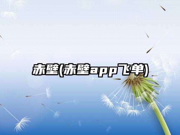 赤壁(赤壁app飞单)