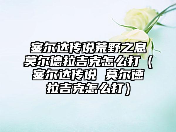 塞尔达传说荒野之息莫尔德拉吉克怎么打（塞尔达传说 莫尔德拉吉克怎么打）