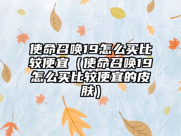 使命召唤19怎么买比较便宜（使命召唤19怎么买比较便宜的皮肤）