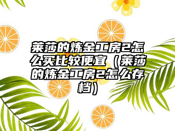 莱莎的炼金工房2怎么买比较便宜（莱莎的炼金工房2怎么存档）