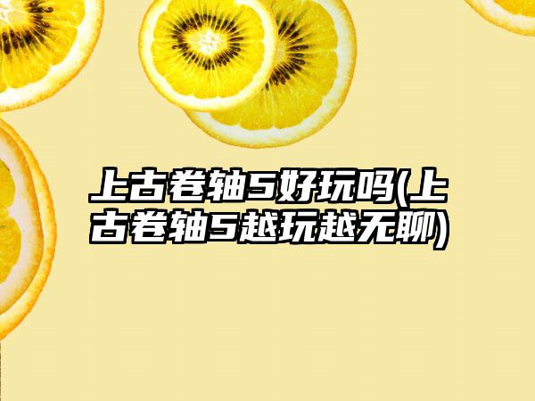 上古卷轴5好玩吗(上古卷轴5越玩越无聊)