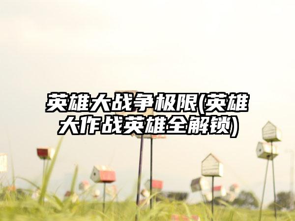 英雄大战争极限(英雄大作战英雄全解锁)