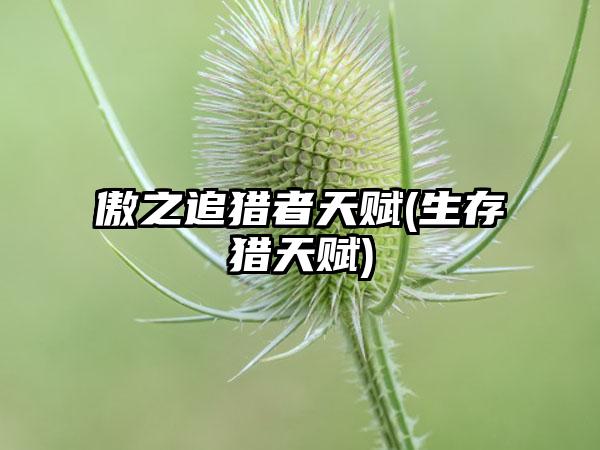 傲之追猎者天赋(生存猎天赋)