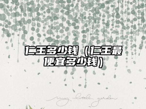 仁王多少钱（仁王最便宜多少钱）