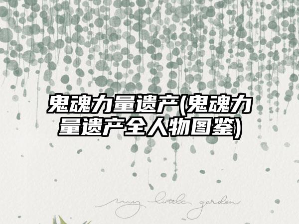 鬼魂力量遗产(鬼魂力量遗产全人物图鉴)