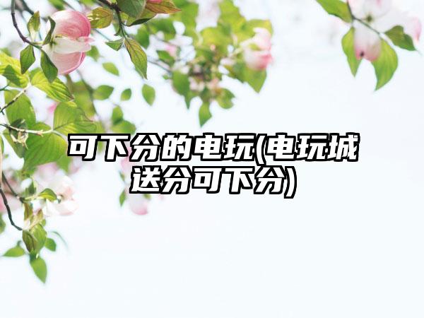 可下分的电玩(电玩城送分可下分)