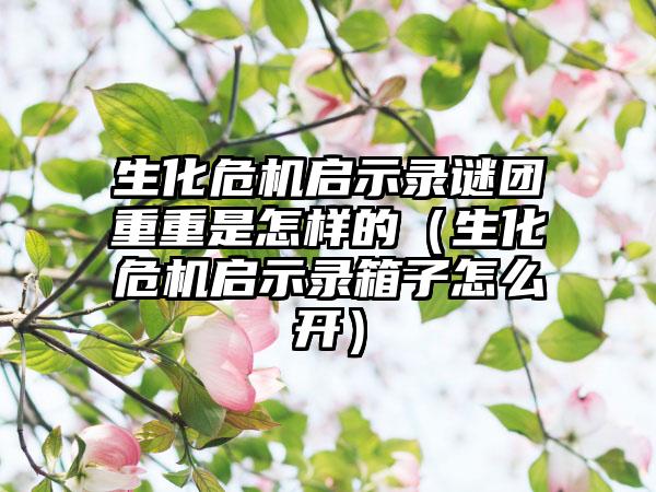 生化危机启示录谜团重重是怎样的（生化危机启示录箱子怎么开）