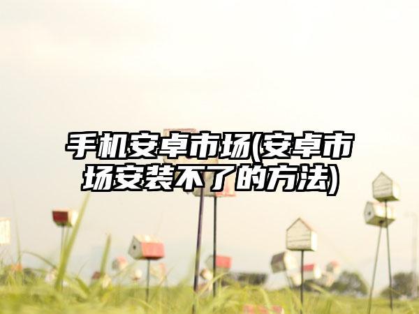 手机安卓市场(安卓市场安装不了的方法)