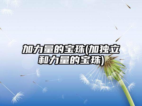 加力量的宝珠(加独立和力量的宝珠)