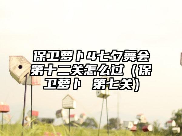 保卫萝卜4七夕舞会第十二关怎么过（保卫萝卜 第七关）