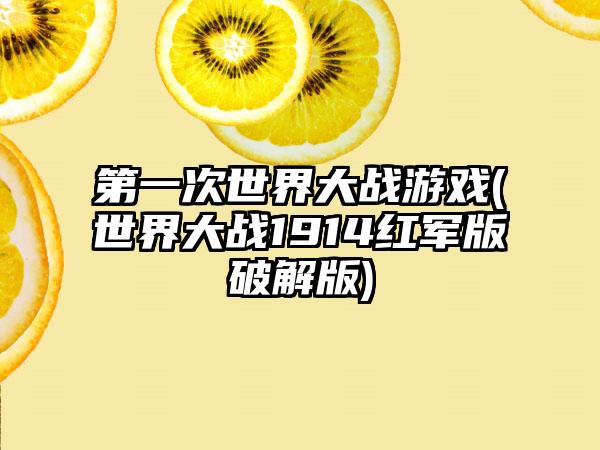 第一次世界大战游戏(世界大战1914红军版破解版)