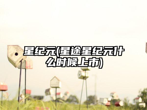 星纪元(星途星纪元什么时候上市)