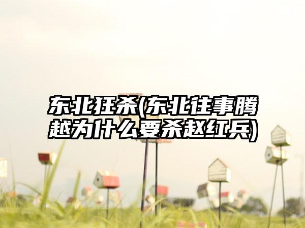 东北狂杀(东北往事腾越为什么要杀赵红兵)