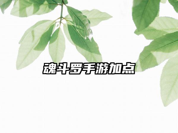 魂斗罗手游加点