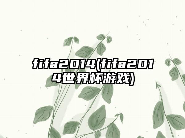 fifa2014(fifa2014世界杯游戏)