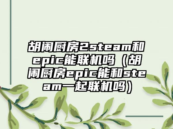 胡闹厨房2steam和epic能联机吗（胡闹厨房epic能和steam一起联机吗）