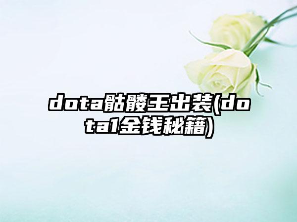 dota骷髅王出装(dota1金钱秘籍)