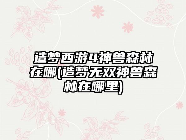 造梦西游4神兽森林在哪(造梦无双神兽森林在哪里)