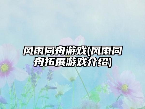 风雨同舟游戏(风雨同舟拓展游戏介绍)