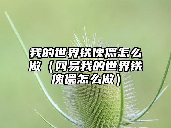 我的世界铁傀儡怎么做（网易我的世界铁傀儡怎么做）